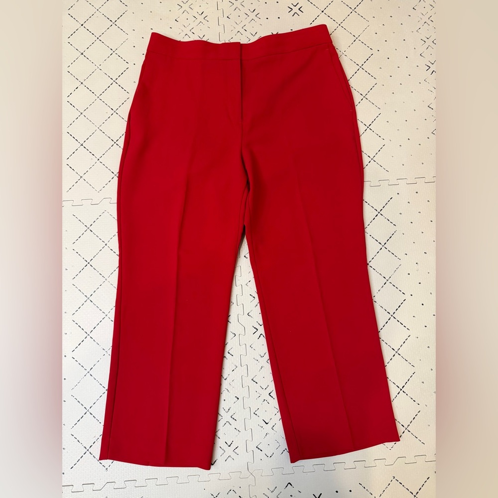 Ann Taylor straight cropped petite red pants 14P